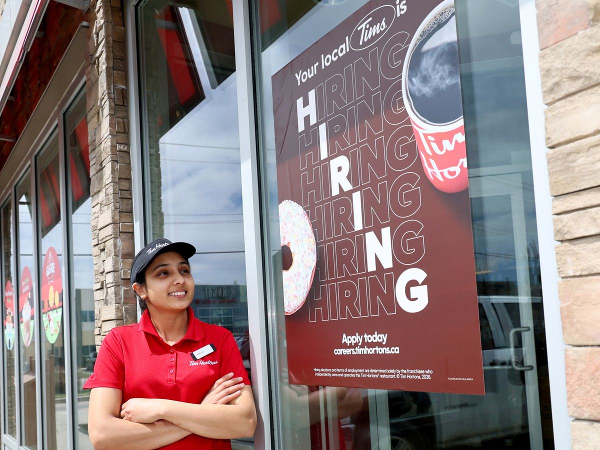 Manager, Navdeep Kaur as Tim Horton’s is on a hiring blitz as they are losing the foreign workers program in Calgary on Monday, May 25, 2026.