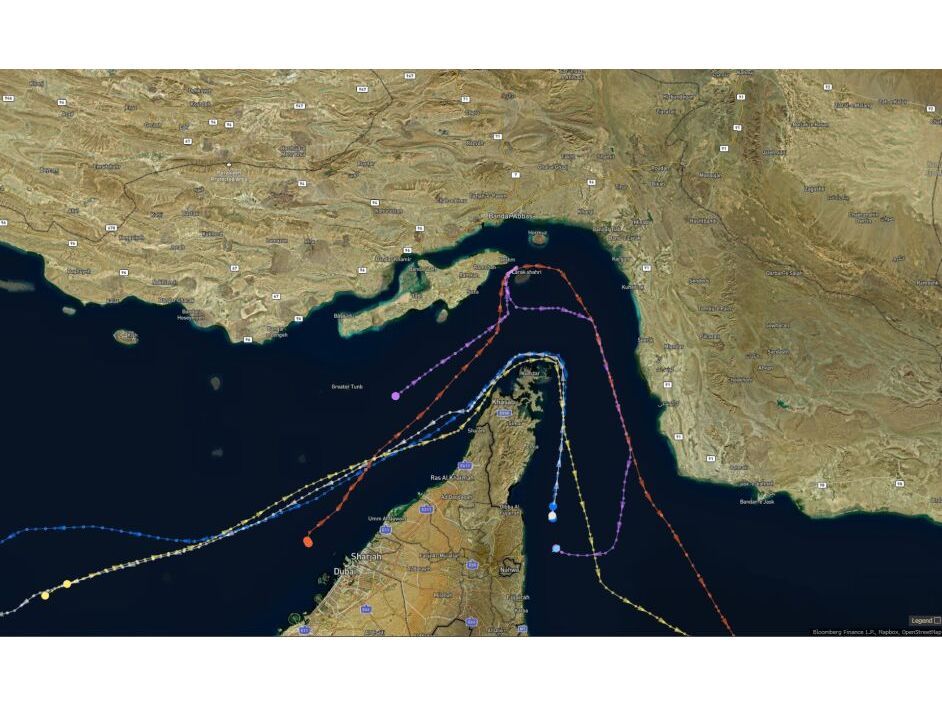 Vessels continued to push through the Strait of Hormuz despite an attack on a laden supertanker over the weekend.