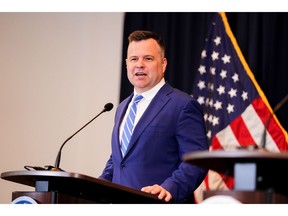 William Pulte, director of the Federal Housing Finance Agency (FHFA), during a news conference at the FHFA headquarters in Washington, DC, US, on April 22, 2026.