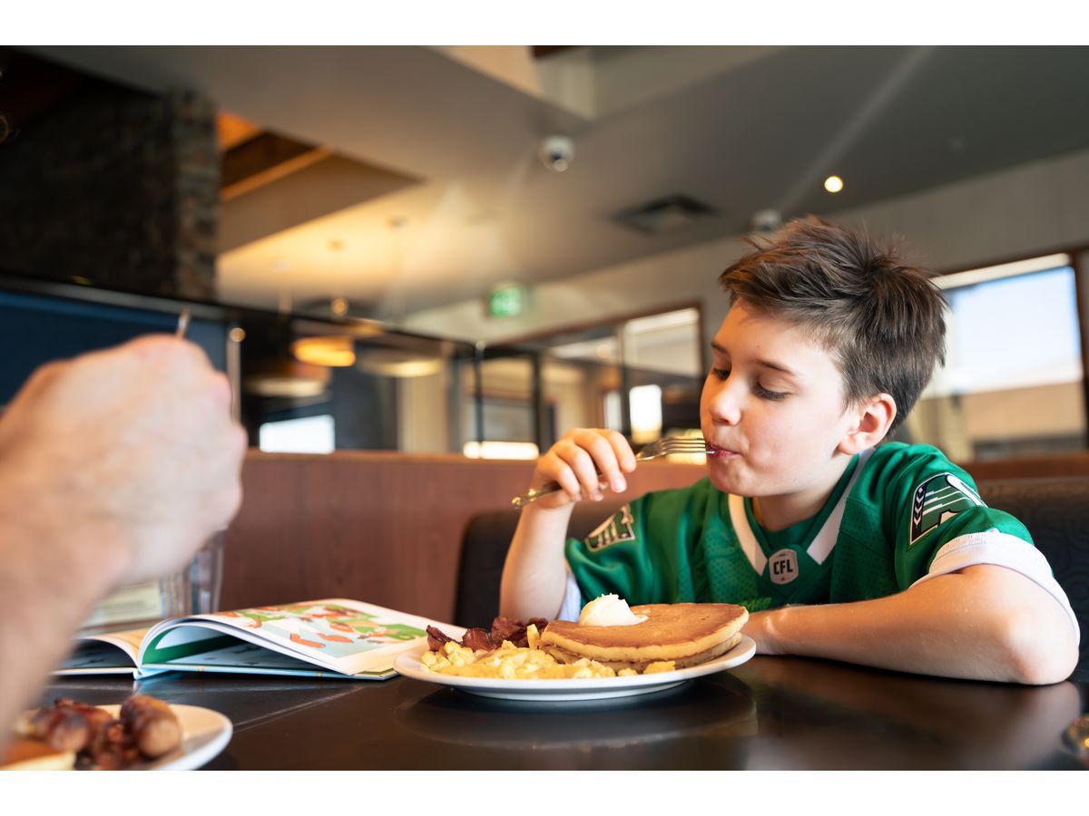 Denny's Canada and Saskatchewan Roughrider Foundation kid enjoys grand slam