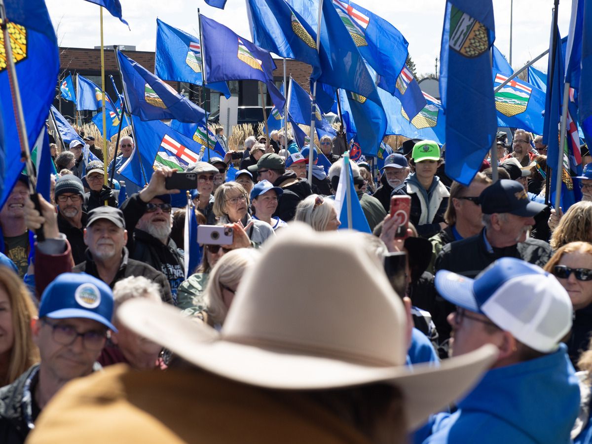 Stay Free Alberta, delivered the signature documentation to Elections Alberta headquarters in Edmonton on May 4, 2026.