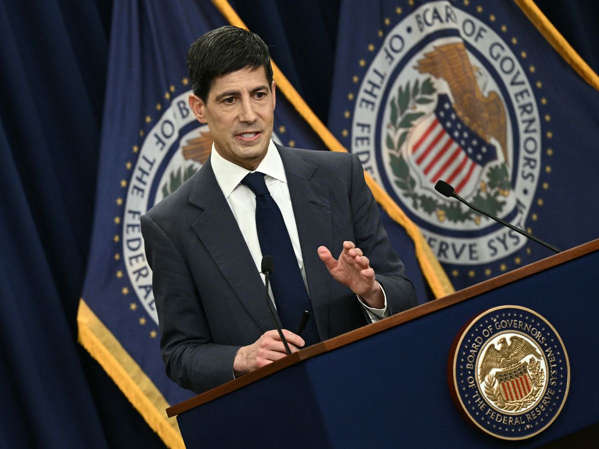 US Federal Reserve Chairman Kevin Warsh holds a press conference at the Federal Reserve Board Building in Washington, DC, on June 17, 2026.