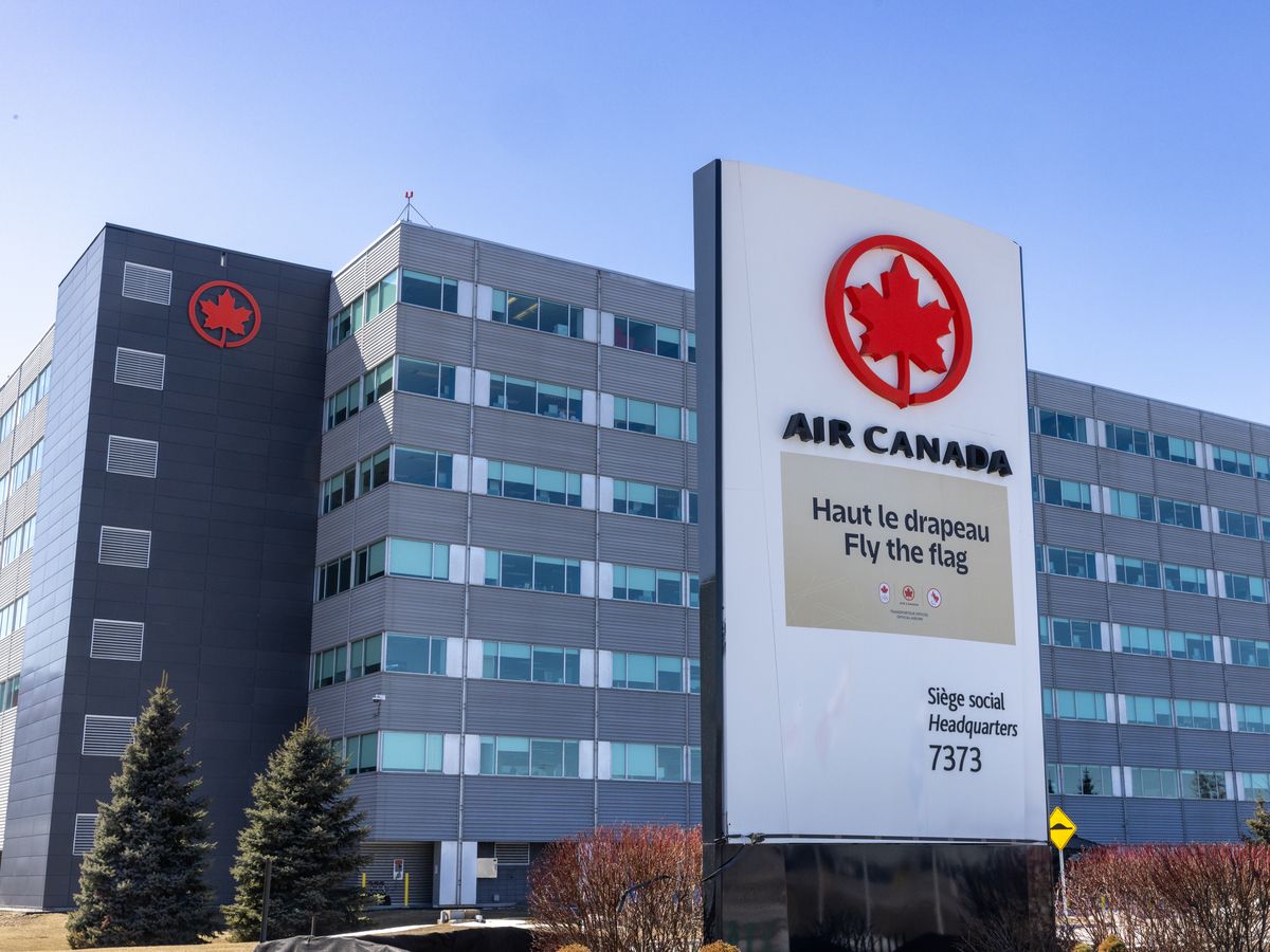 Air Canada headquarters in the Saint-Laurent borough of Montreal on March 27, 2026.