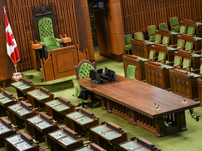 Interior of the House of Commons in the West Block on Parliament Hill, Ottawa, Ontario, Canada, on March 8, 2025.