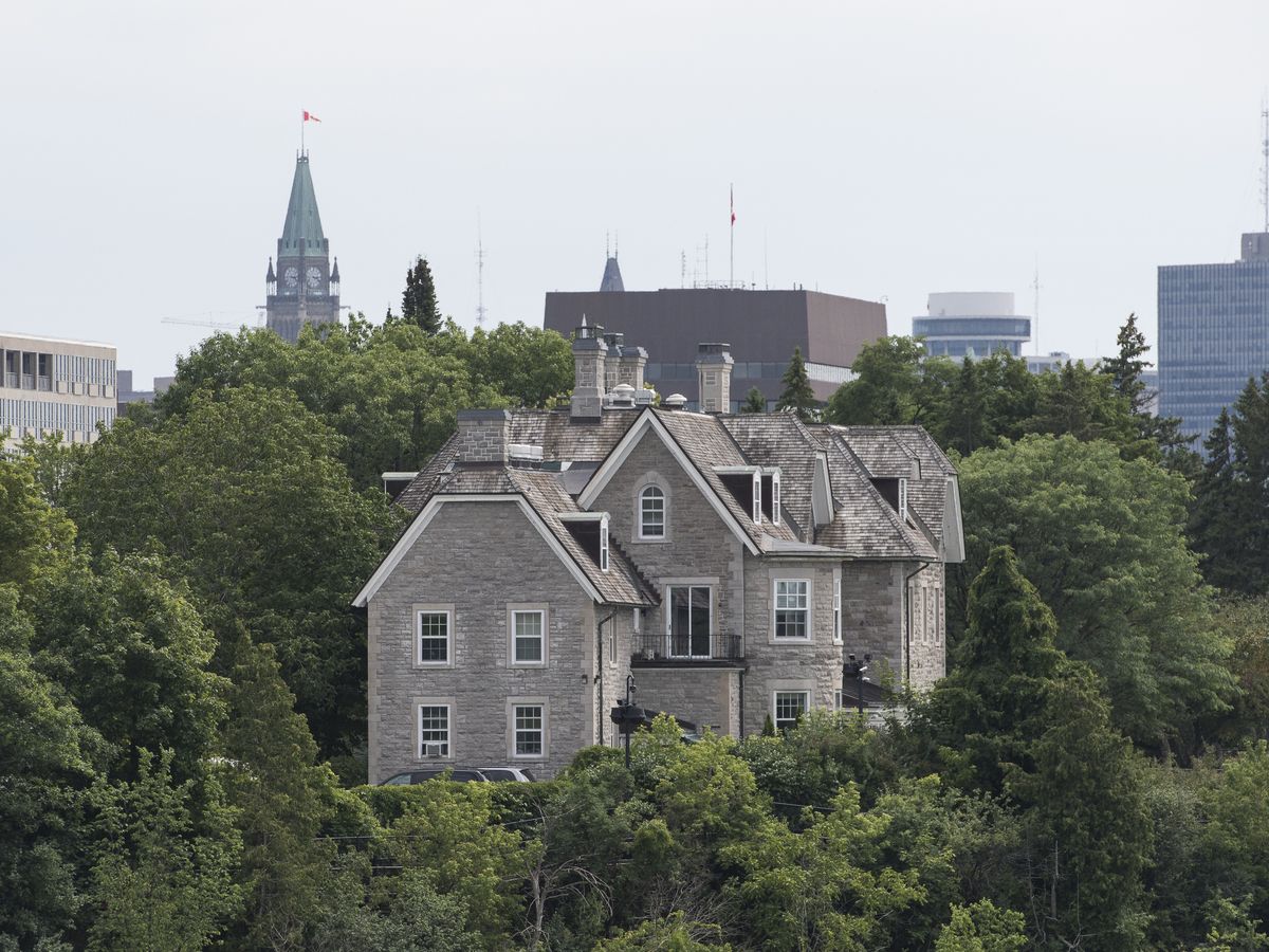 View of 24 Sussex Drive from Rockcliffe Park in Ottawa on Monday, July 22, 2019.