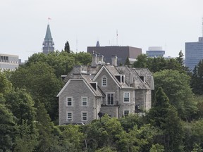 View of 24 Sussex Drive from Rockcliffe Park in Ottawa on Monday, July 22, 2019.