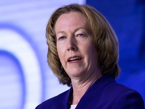 Meg O'Neill, CEO of BP, PLC, then chief executive officer and managing director of Woodside Energy Group Ltd., during a panel discussion at the World Gas Conference in Daegu, South Korea, on Tuesday, May 24, 2022