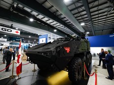 LAV/BVL self-propelled 155mm howitzer on display at General Dynamics Land Systems (GDLS) booth at CANSEC defence trade show at Cohere Centre in Ottawa on Thursday, May 28, 2026.