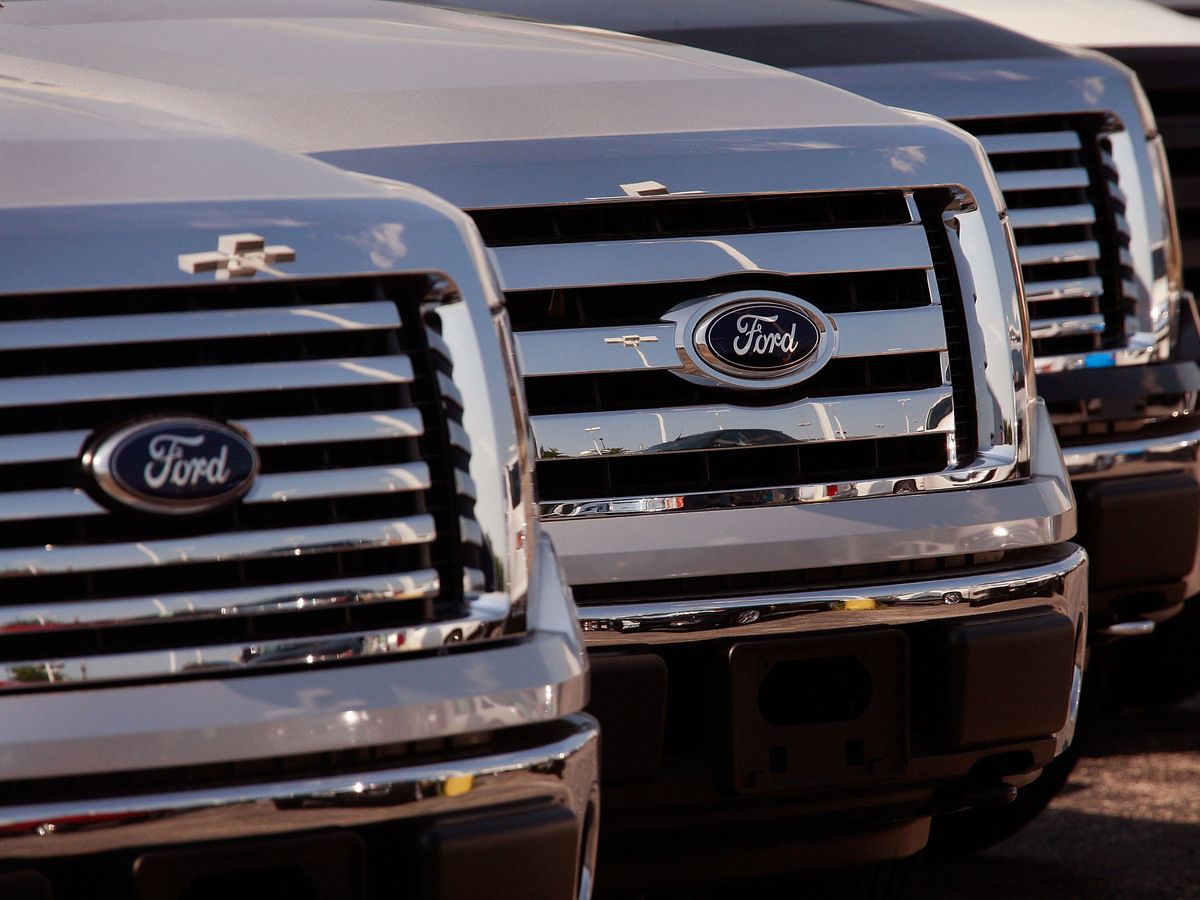 Ford vehicles are offered for sale at a dealership August 3, 2009 in Countryside, Illinois.