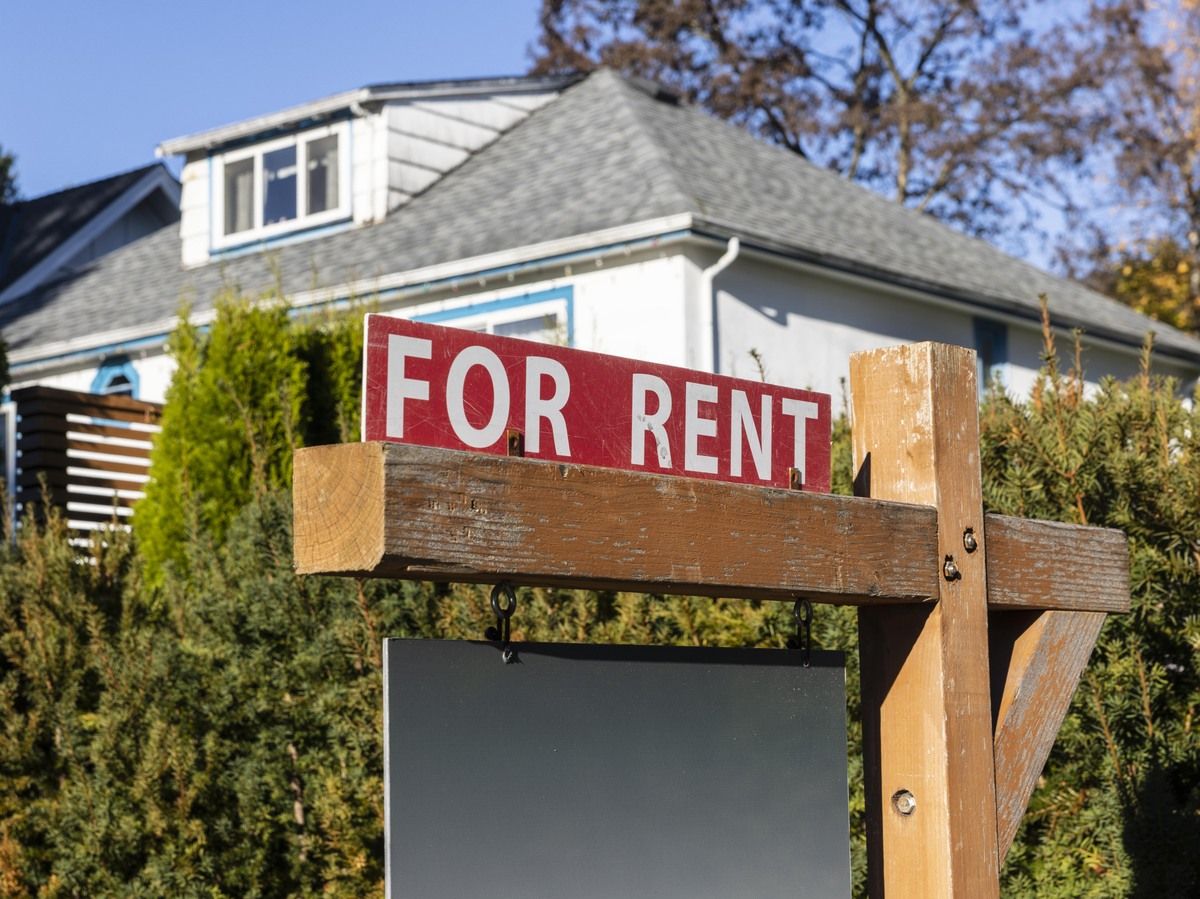 A ‘For Rent” sign on a home in West Vancouver, BC Friday, November 24. 2023.