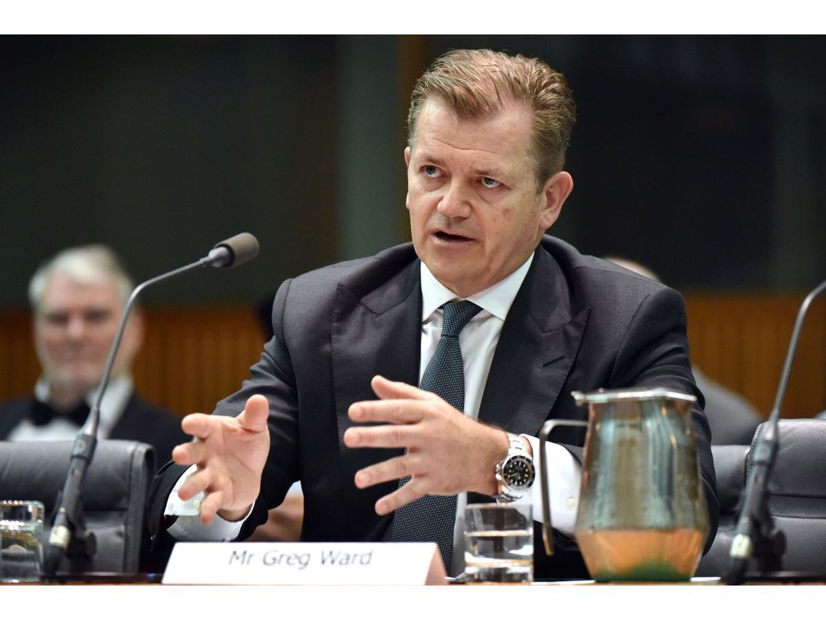 Greg Ward speaks during a hearing before the House of Representatives economics committee in Canberra, Australia, on Nov. 29, 2019.
