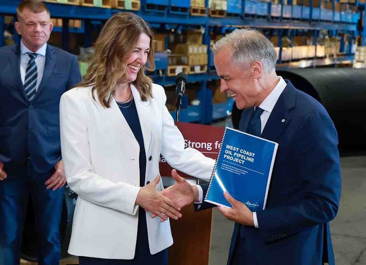 Danielle Smith and Mark Carney
