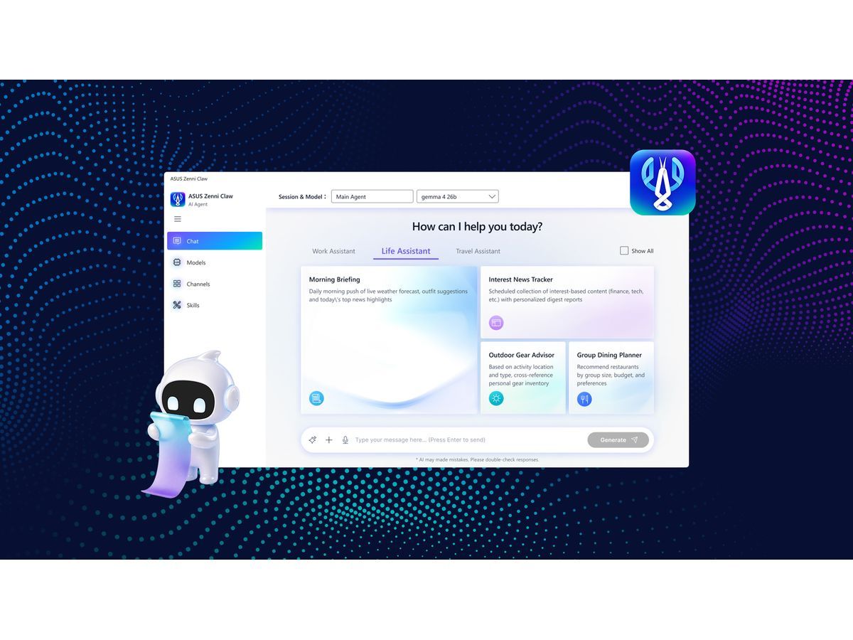 The free ASUS AI assistant brings ready-to-use skills for work, travel, and daily life to supported ASUS devices, with flexible local-cloud routing and built-in safety controls