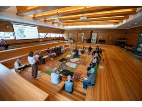 lō Lands Exercise at the Gathering Place on UFV's Chilliwack campus. The immersive learning experience is one of several initiatives led through UFV's Peace and Reconciliation Centre.