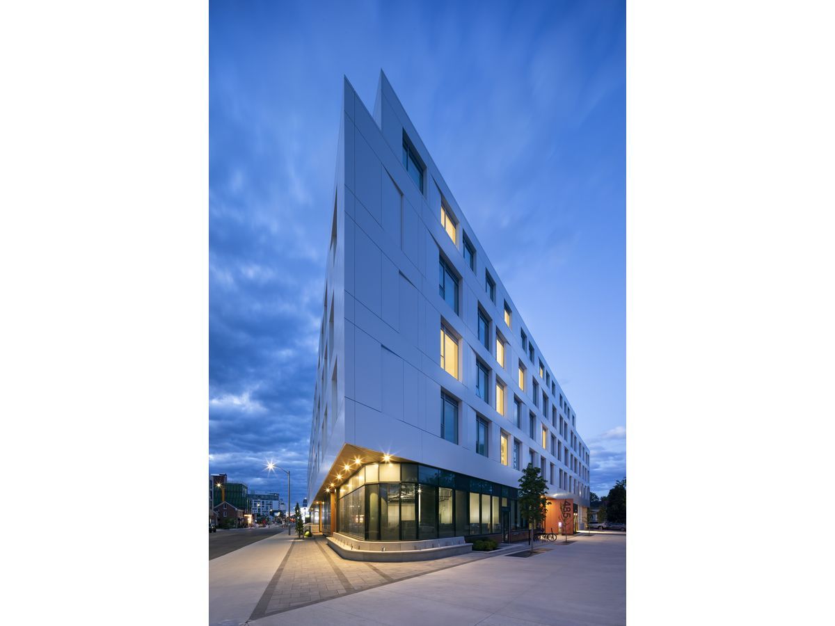 Exterior view of GEOpark at 485 Albert Street in Kingston, Ontario. The sustainable student housing development was recently named the sole recipient of the 2026 CAGBC Inspiring Home Award.