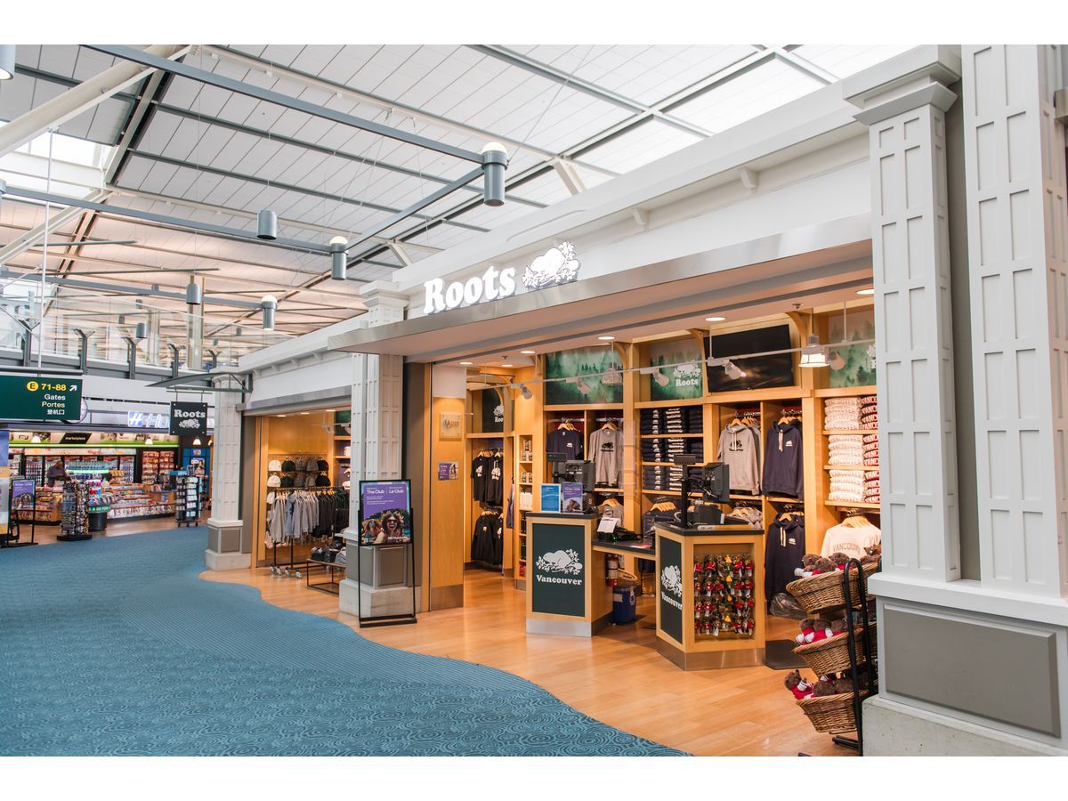 New Roots store at YVR, U.S. Terminal, Gate E88