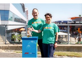 The F1® Allwyn Global Community Award 2026 trophy presented to Jonny Wright and Laura Walsh from winning local charity Starlight Children's Foundation at the FORMULA 1® PIRELLI BRITISH GRAND PRIX 2026 at Silverstone, UK.