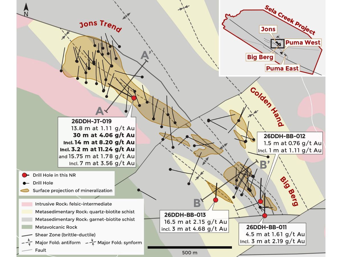 Miata Intersects 30 m at 4.06 g/t Au at Jons Trend, Sela Creek, Suriname