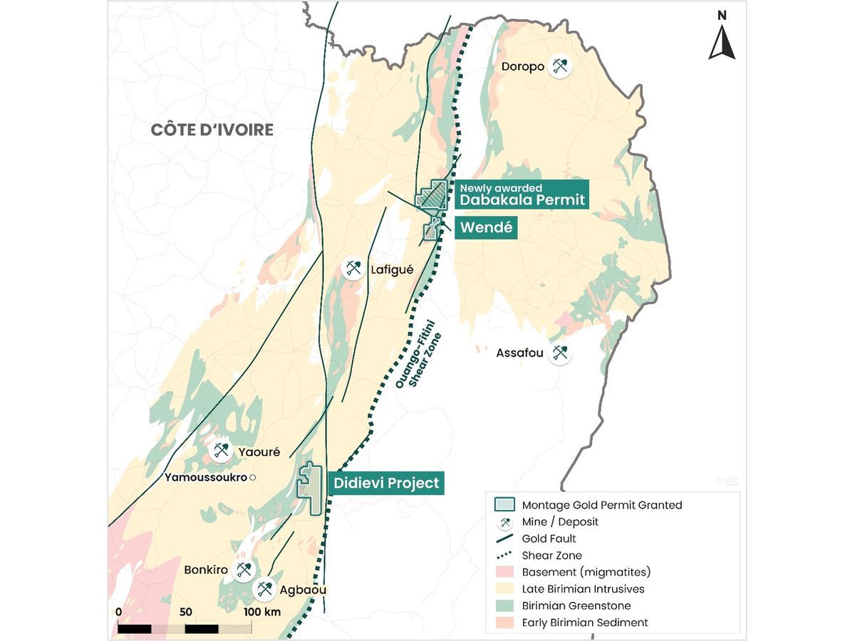 Montage Gold confirms the prospectivity of its Wendé advanced greenfield exploration property in Côte d’Ivoire