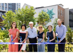 Danielle Martin, Member of Parliament for University-Rosedale, Mayor Olivia Chow, David Mirvish, Councillor Dianne Saxe University-Rosedale, Peterson CFO Judy Leung and Paul Farish, Director of Parks Planning & Strategic Initiatives, City of Toronto
