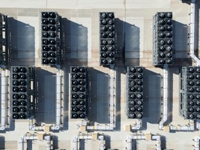 Cooling vents on data centres in Virginia, U.S.