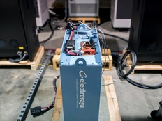 An Electrovaya Inc. battery system powered by lithium ion ceramic technology is tested at the company's headquarters in Mississauga, Ont.