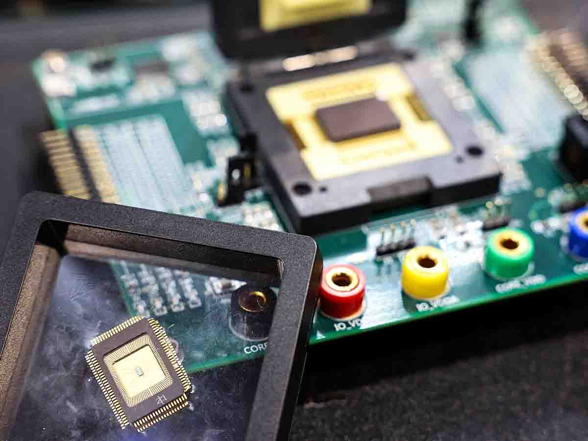 A sample of a semiconductor chip