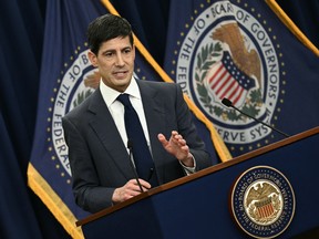 US Federal Reserve Chairman Kevin Warsh holds a press conference at the Federal Reserve Board Building in Washington, DC, on June 17, 2026.