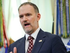 U.S. Trade Representative Jamieson Greer speaks during an event with U.S. President Donald Trump in the Oval Office of the White House on August 06, 2026 in Washington, DC.