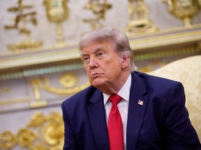 U.S. President Donald Trump attends a meeting with NATO Secretary-General Mark Rutte in the Oval Office of the White House on June 24, 2026 in Washington, DC.