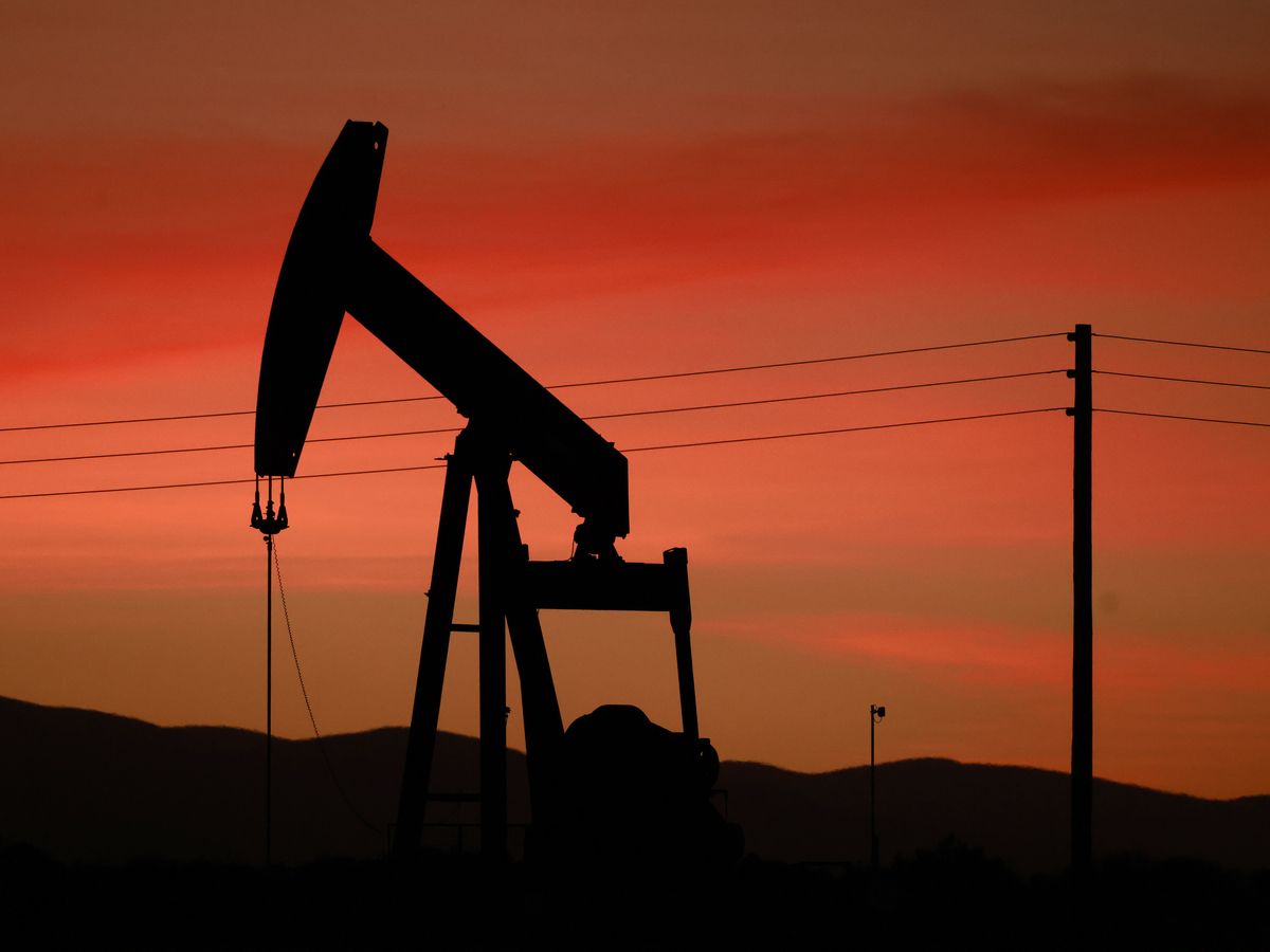 A pumpjack operates on March 10, 2026 near Taft, Calif.