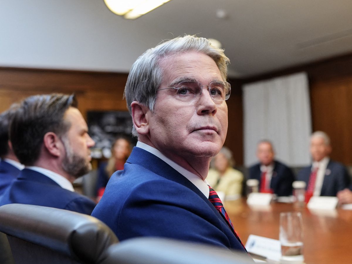 US Secretary of Treasury Scott Bessent looks on during a Cabinet meeting at Camp David in Maryland, on July 31, 2026