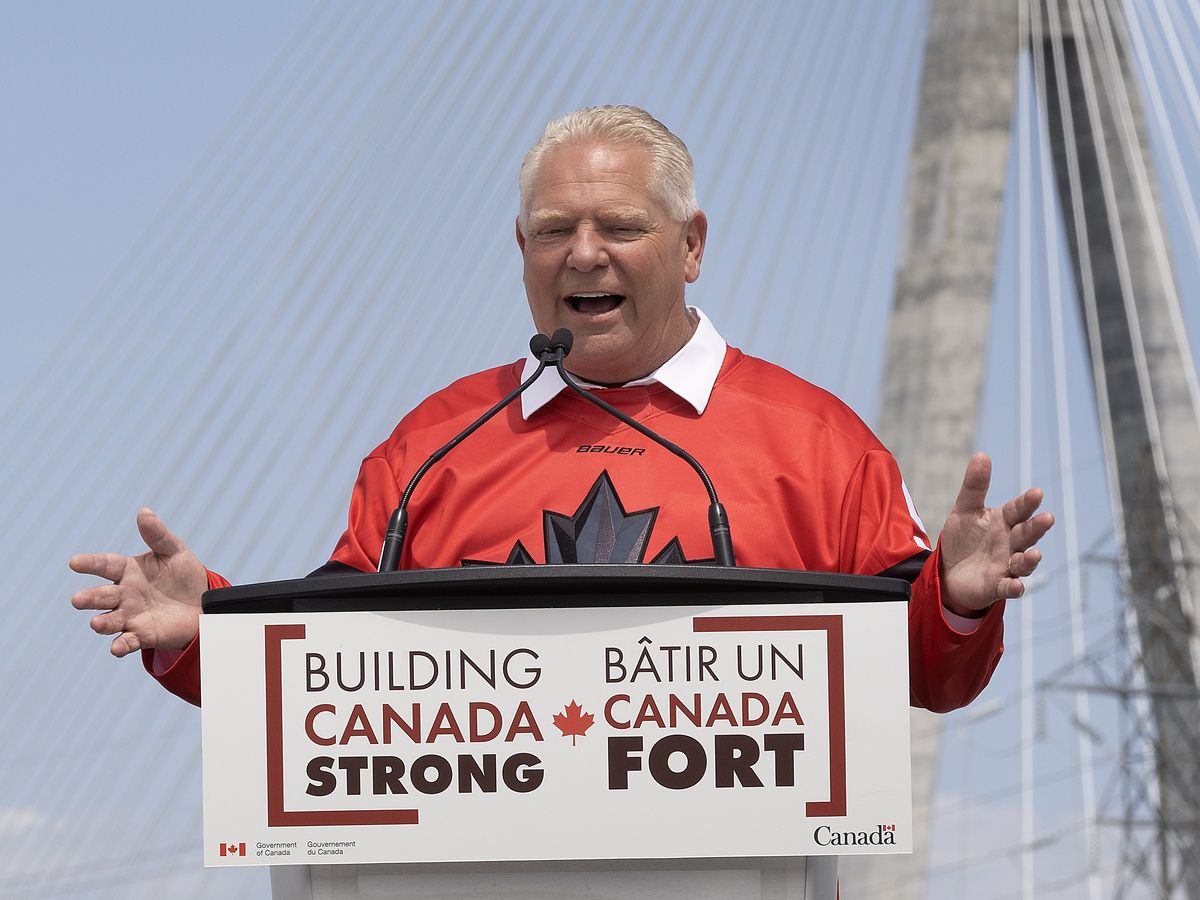 Ontario Premier Doug Ford is shown at the ceremonial opening of the Gordie Howe International Bridge in Windsor on Friday, July 24, 2026.