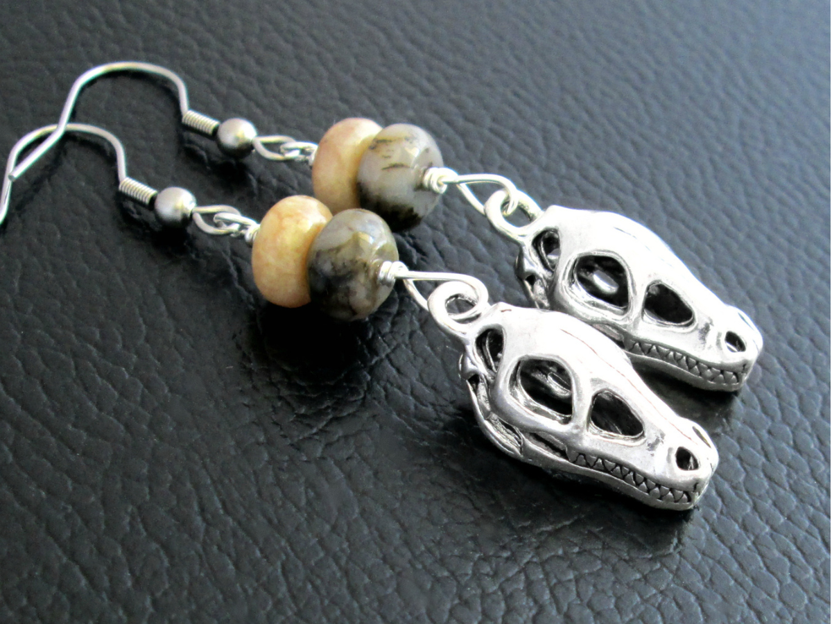  Calgary jewellery maker Cindy Lou Baldassi’s cindylouwho2 products include fossilized dinosaur stool earrings.