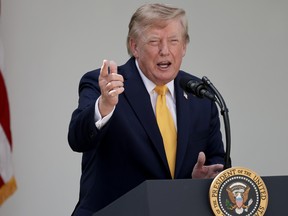 U.S. President Donald Trump speaks during an event in the Rose Garden of the White House on August 24, 2026 in Washington, D.C.