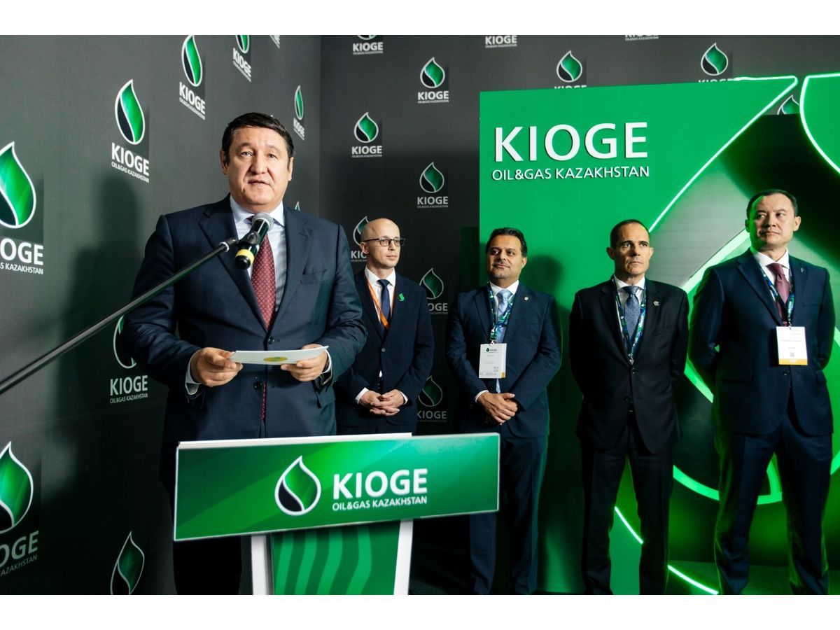 Almassadam Satkaliyev, Minister of Energy of the Republic of Kazakhstan in 2024, speaking at KIOGE