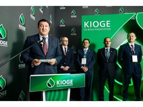 Almassadam Satkaliyev, Minister of Energy of the Republic of Kazakhstan in 2024, speaking at KIOGE