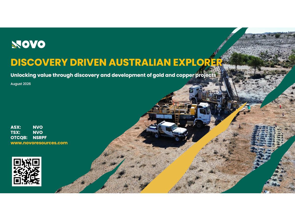 Novo Resources Releases Updated Corporate Presentation