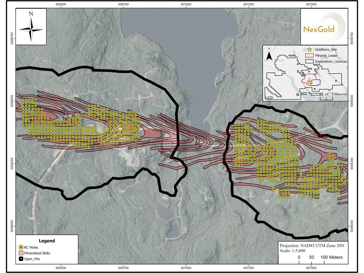 NexGold Intersects 5.26 g/t Gold over 7.0 Metres and 7.08 g/t Gold over 5.0 Metres in RC Infill Drill Program at the Goldboro Gold Project, Nova Scotia