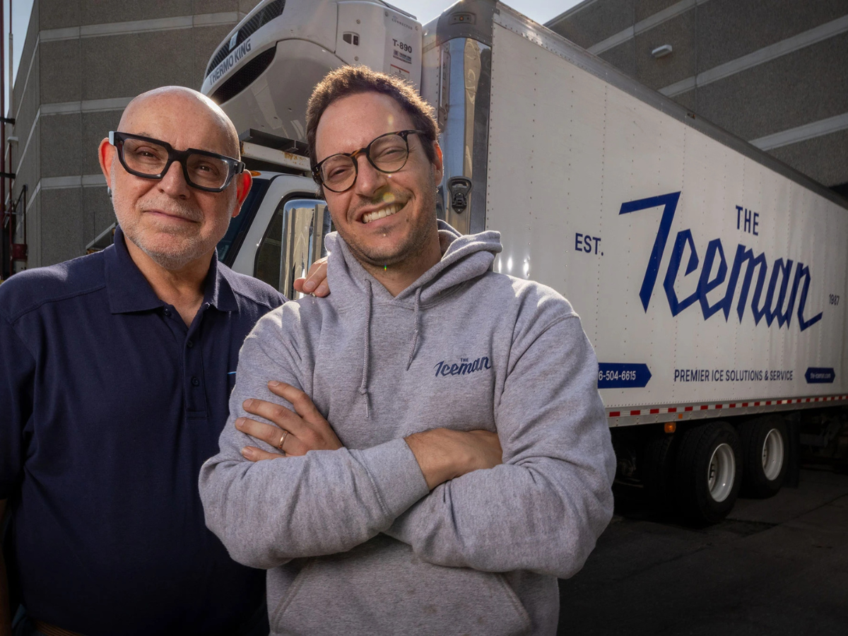 John Silva and his son, Jake Silva at their business, the Iceman, in Concord, Ont.