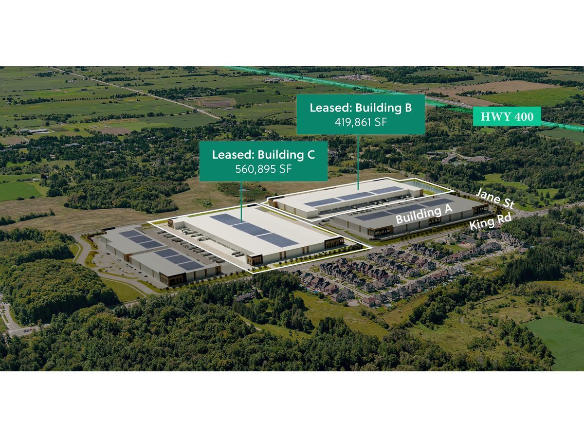 King Jane Business Park, King City, Ontario, where LG Electronics Canada has leased nearly one million square feet. *Rendering for illustrative purposes only.