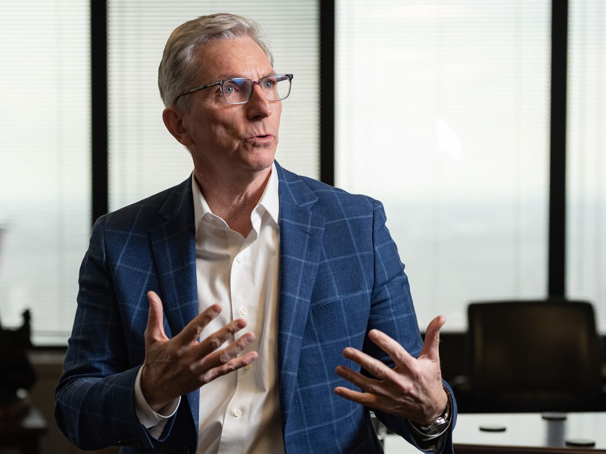 Suncor Energy Inc. chief executive Rich Kruger at the company's office building in downtown Calgary on May 9, 2023.