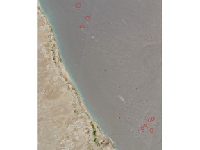 Several oil tankers were seen conducting ship-to-ship transfers off the coast of Oman