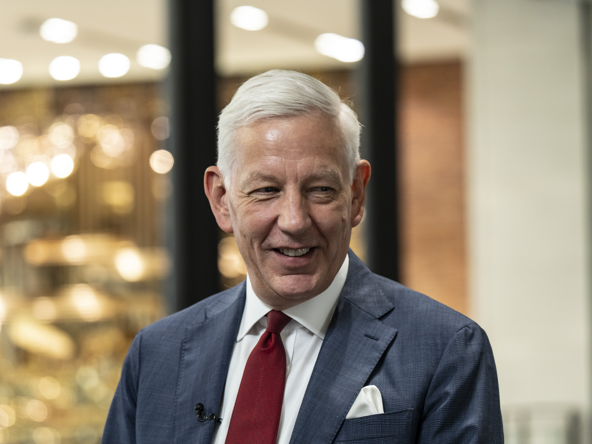 Dominic Barton, chairman of Rio Tinto Group, speaks during an interview on the sidelines at the International Business Leaders' Advisory Council for the Mayor of Shanghai (IBLAC) conference in Shanghai, China, on Sunday, Sept. 22, 2024.