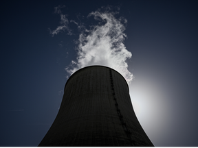 This photograph shows a cooling tower of the Civaux nuclear power plant, south-western France, on June 24, 2026