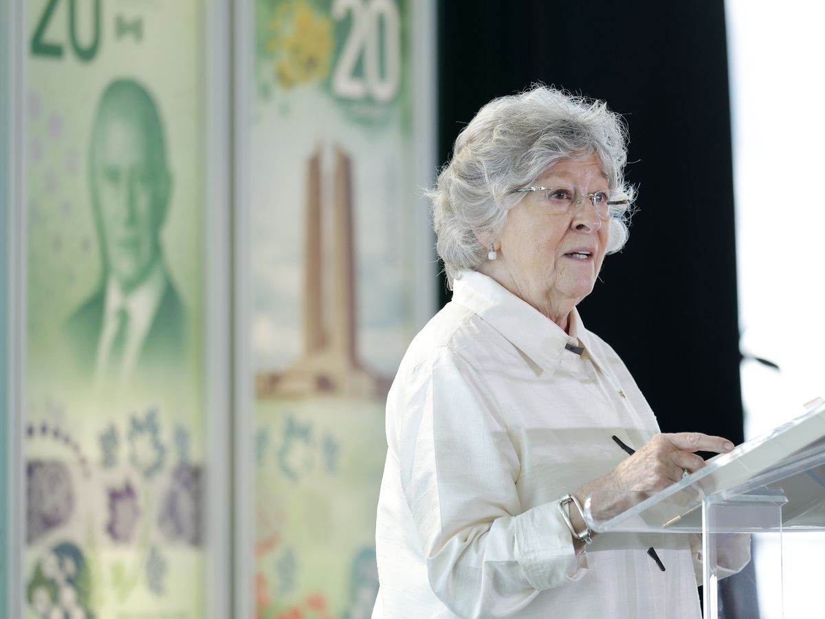 Canada's Governor General Louise Arbour takes part in an event unveiling of the new $20 bill featuring King Charles III, in Ottawa September 3, 2026.