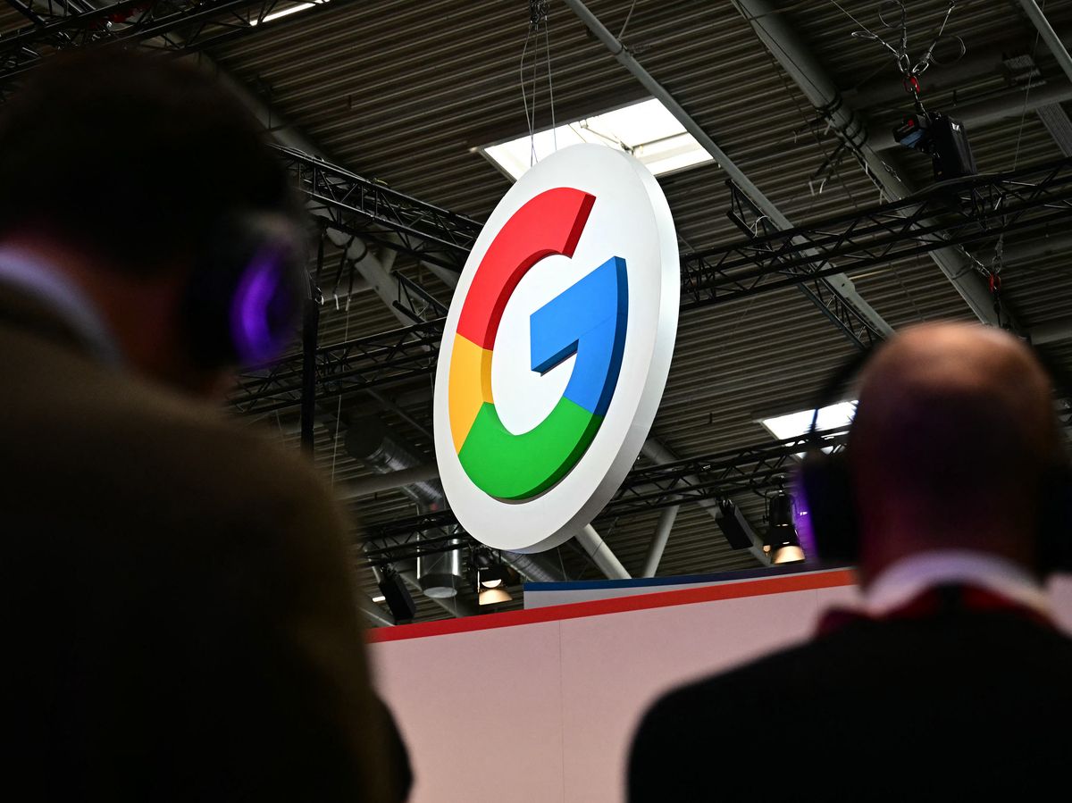 The logo of US multinational corporation and technology company Google is pictured at the International Motor Show IAA in Munich, southern Germany, on September 8, 2025.