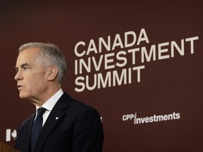 Canada’s Prime Minister Mark Carney conducts a press conference at the Canada Investment Summit at The Royal York Hotel in Toronto, Tuesday September 15, 2026.