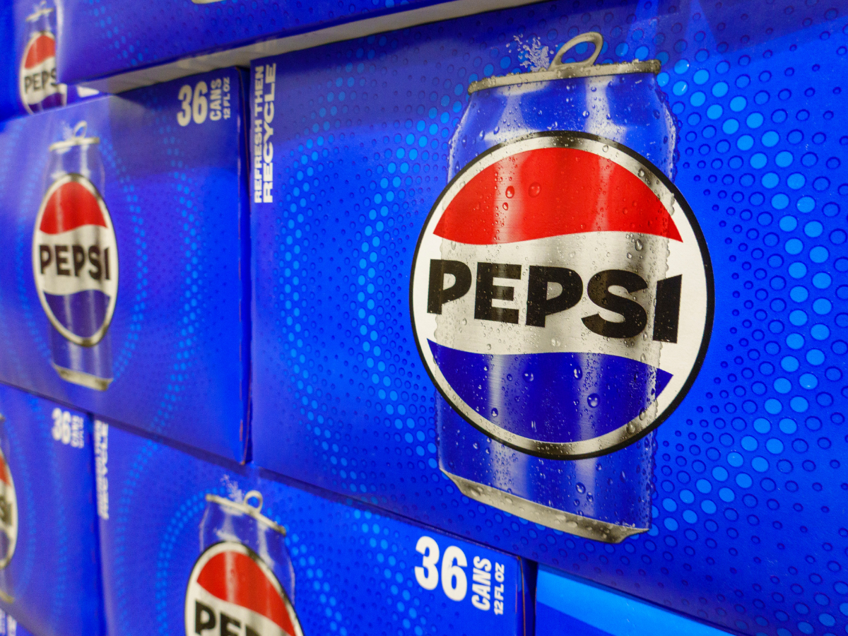 Cases of Pepsi cola soft drink are displayed for sale at a Costco warehouse store on July 29, 2026, in Arlington, Virginia.