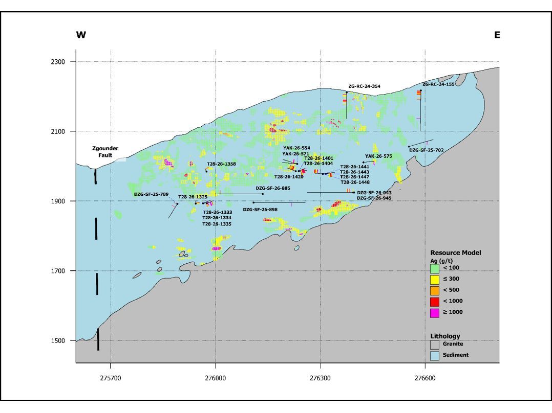 Location of Drill Results at Zgounder